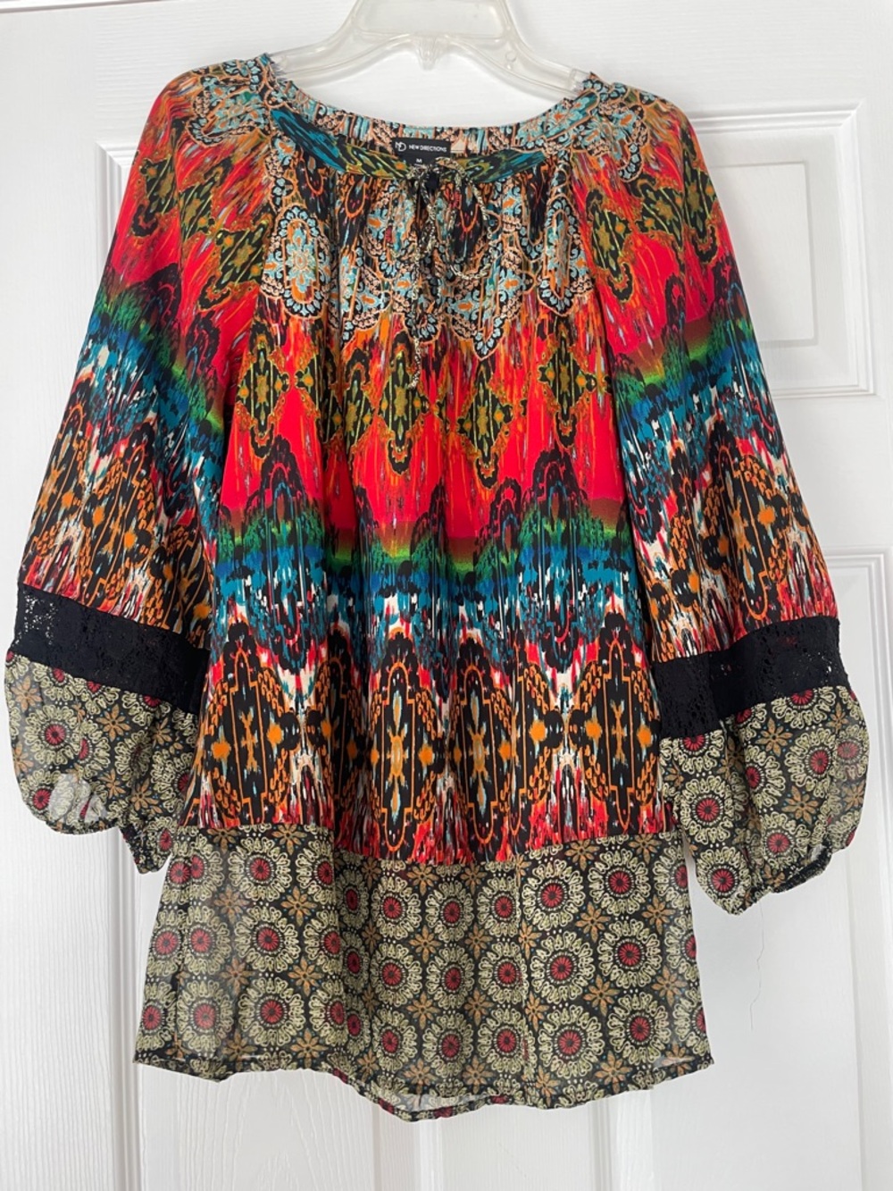 New Directions Bold Print Blouse Size Medium